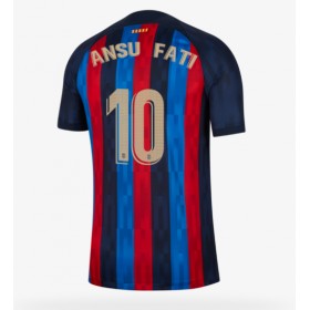 Herren Fußballbekleidung Barcelona Ansu Fati #10 Heimtrikot 2022-23 Kurzarm
